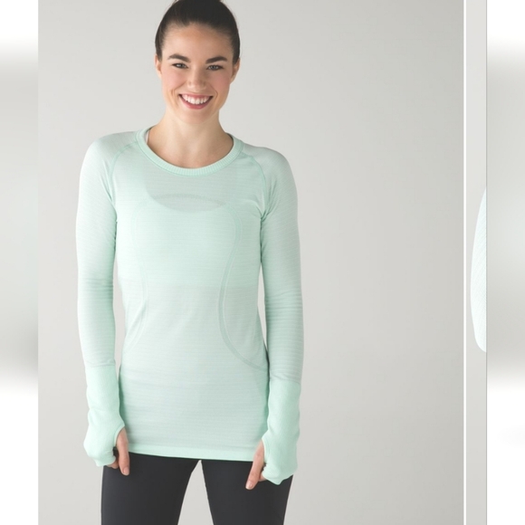 lululemon athletica Tops - Lululemon Swiftly Tech Long Sleeve CrewHeathered Sea Mist